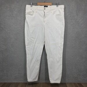 J. Crew High Rise Toothpick Jeans Women's Size 34 White Cotton Blend